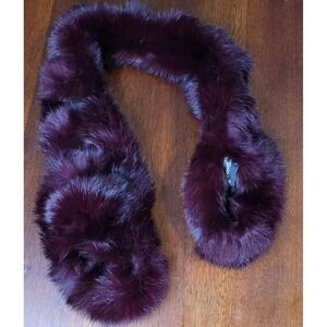 Cejon Accessories Women's Scarf Burgundy Rabbit Fur Luxury